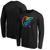 Baltimore Orioles Team Pride Logo Long Sleeve T-Shirt - Black T-shirts