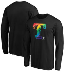 Texas Rangers Team Pride Logo Long Sleeve T-Shirt - Black T-shirts