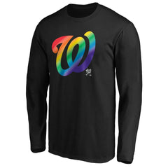 Washington Nationals Team Pride Logo Long Sleeve T-Shirt - Black T-shirts