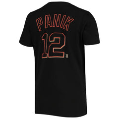 Joe Panik San Francisco Giants 5th & Ocean by New Era Women's Script Name and Number V-Neck T-Shirt Black T-shirts