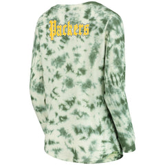 Green Bay Packers New Era Women's Tie-Dye Long Sleeve T-Shirt Green