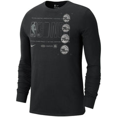 Philadelphia 76ers Courtside Chrome Long Sleeve T-Shirt Black