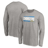 Los Angeles Chargers On Side Stripe Long Sleeve T-Shirt Heathered Gray
