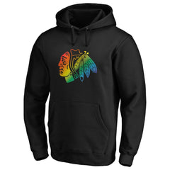 NHL Chicago Blackhawks Team Pride Logo Pullover Hoodie - Black