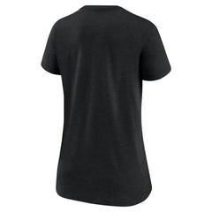 Miami Marlins Nike Women's Authentic Collection Tri-Blend V-Neck T-Shirt - Heather Black T-shirts