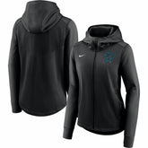 Miami Marlins Nike Women's Authentic Collection Baseball Performance Full-Zip Hoodie - Black Hoodies