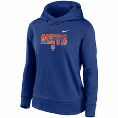 New York Mets Nike Women's Club Angle Performance Pullover Hoodie - Royal Hoodies