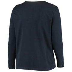 Chicago Bears Women's Plus Size Primary Logo Long Sleeve Scoop Neck T-Shirt Navy