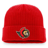 NHL Ottawa Senators Fanatics Core Primary Logo Cuffed Knit Hat - Red