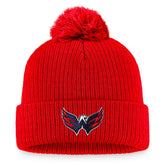 NHL Washington Capitals Fanatics Primary Logo Cuffed Knit Hat with Pom - Red