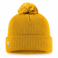 NHL Nashville Predators Fanatics Primary Logo Cuffed Knit Hat with Pom - Gold