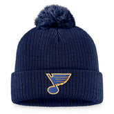 NHL St. Louis Blues Fanatics Primary Logo Cuffed Knit Hat with Pom - Navy