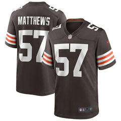 NFL Clay Matthews Cleveland Browns Game Retired Player Jersey - Brown
