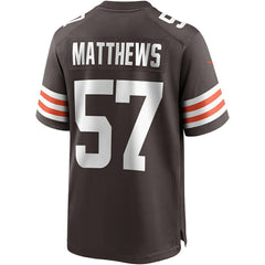 NFL Clay Matthews Cleveland Browns Game Retired Player Jersey - Brown