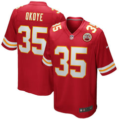NFL Christian Okoye Kansas City Chiefs Game Retired Player Jersey - Red