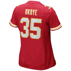 NFL Christian Okoye Kansas City Chiefs Women's Game Retired Player Jersey - Red