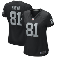 NFL Tim Brown Las Vegas Raiders Women's Game Retired Player Jersey - Black