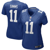 NFL Phil Simms New York Giants Women's Game Retired Player Jersey - Royal