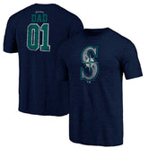 Seattle Mariners Father's Day Greatest Dad Tri-Blend T-Shirt - Navy T-shirts