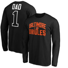 Baltimore Orioles Father's Day #1 Dad Long Sleeve T-Shirt - Black T-shirts