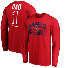 Los Angeles Angels Father's Day #1 Dad Long Sleeve T-Shirt - Red T-shirts