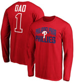 Philadelphia Phillies Father's Day #1 Dad Long Sleeve T-Shirt - Red T-shirts