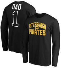 Pittsburgh Pirates Father's Day #1 Dad Long Sleeve T-Shirt - Black T-shirts