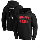 Miami Marlins Father's Day #1 Dad Pullover Hoodie - Black Hoodies