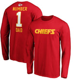 Kansas City Chiefs #1 Dad Long Sleeve Team Logo T-Shirt Red