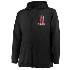 Trae Young Atlanta Hawks Big & Tall Player Name & Number Full-Zip Hoodie Jacket Black
