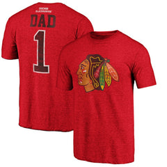 NHL Chicago Blackhawks Greatest Dad Tri-Blend T-Shirt - Red