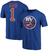 NHL New York Islanders Greatest Dad Tri-Blend T-Shirt - Royal