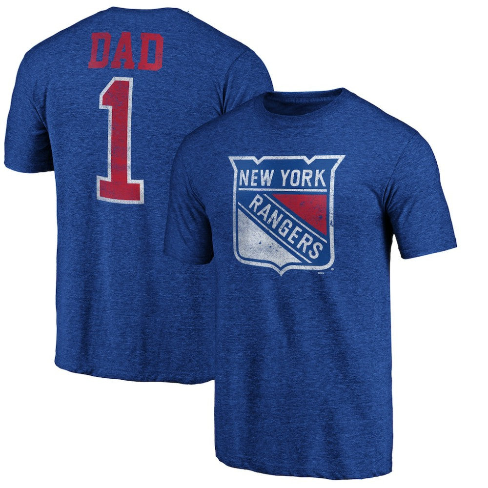 NHL New York Rangers Greatest Dad Tri-Blend T-Shirt - Blue