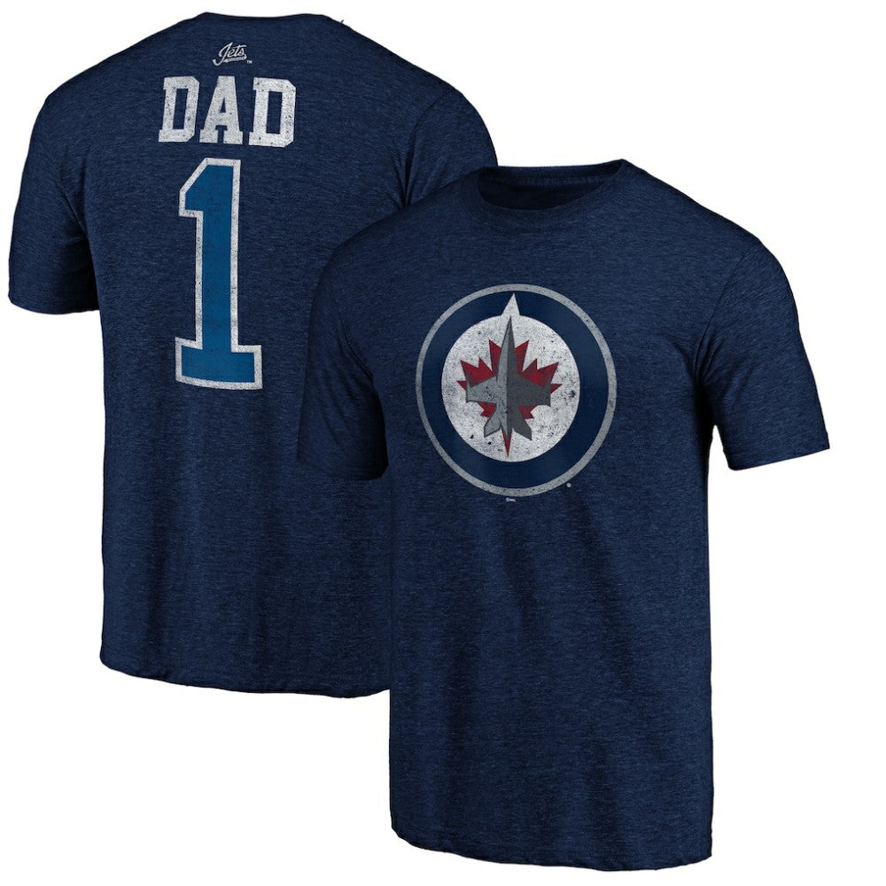 NHL Winnipeg Jets Greatest Dad Tri-Blend T-Shirt - Navy