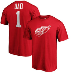 NHL Detroit Red Wings #1 Dad T-Shirt - Red