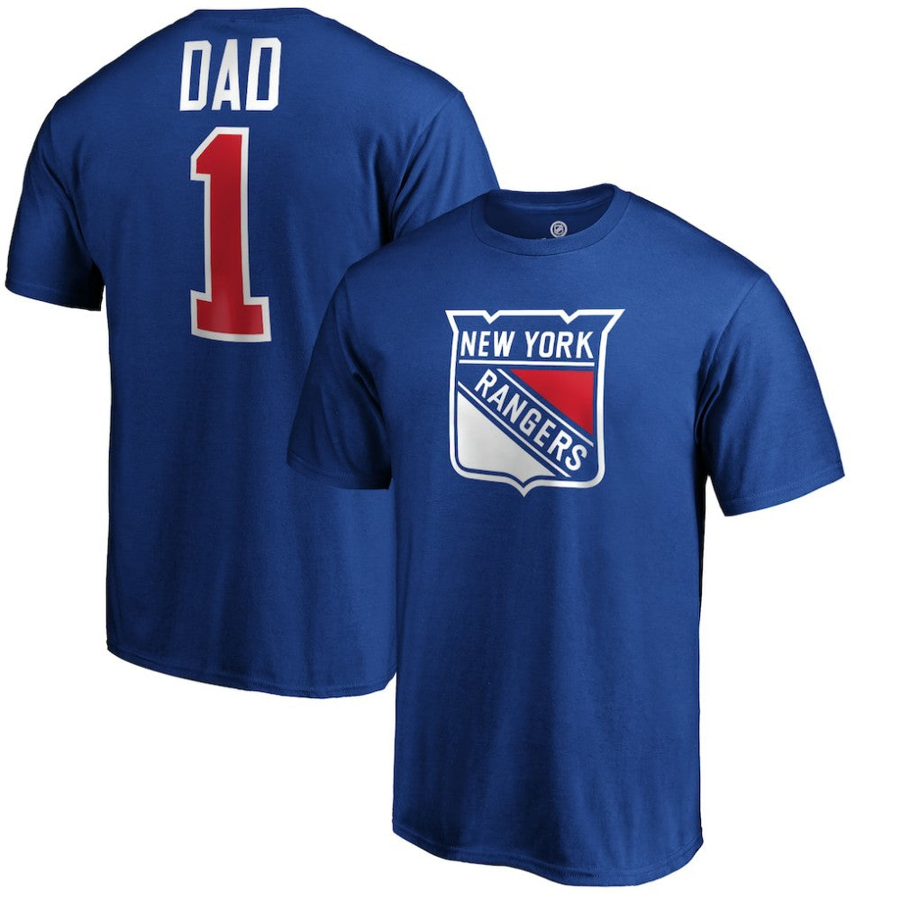 NHL New York Rangers #1 Dad Logo T-Shirt - Blue
