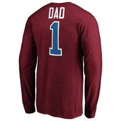 NHL Colorado Avalanche #1 Dad Long Sleeve T-Shirt - Burgundy