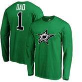 NHL Dallas Stars #1 Dad Long Sleeve T-Shirt - Kelly Green