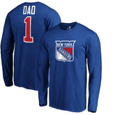 NHL New York Rangers #1 Dad Long Sleeve T-Shirt - Blue