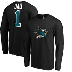 NHL San Jose Sharks #1 Dad Long Sleeve T-Shirt - Black