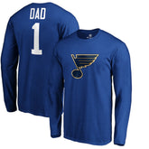 NHL St. Louis Blues #1 Dad Long Sleeve T-Shirt - Blue