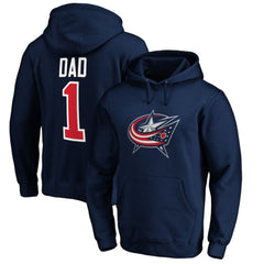 NHL Columbus Blue Jackets #1 Dad Pullover Hoodie - Navy