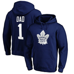 NHL Toronto Maple Leafs #1 Dad Pullover Hoodie - Blue