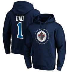 NHL Winnipeg Jets #1 Dad Pullover Hoodie - Navy