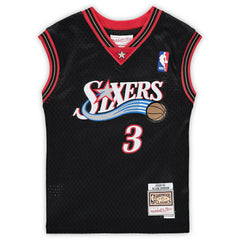 NBA Allen Iverson Philadelphia 76ers Preschool 2000-2001 Hardwood Classics Throwback Team Jersey - Black