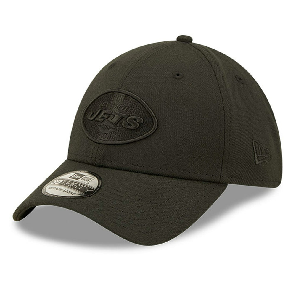 New York Jets New Era Black On Black 39THIRTY Flex Hat