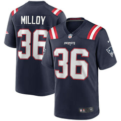 NFL Lawyer Milloy New England Patriots Game Retired Player Jersey - Navy