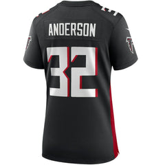 NFL Jamal Anderson Atlanta Falcons Women's Game Retired Player Jersey - Black