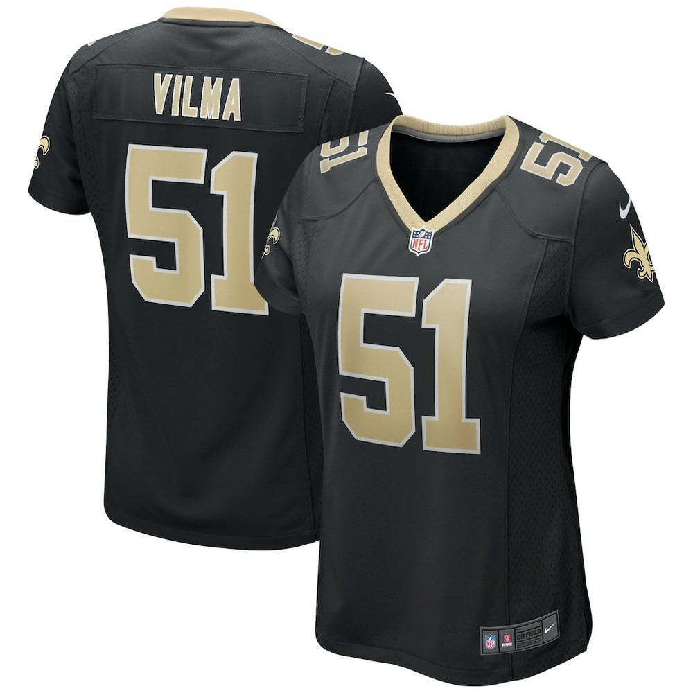 NFL Jonathan Vilma New Orleans Saints Women's Game Retired Player Jersey - Black