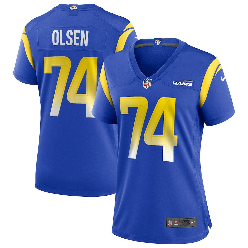 NFL Merlin Olsen Los Angeles Rams Women's Game Retired Player Jersey - Royal